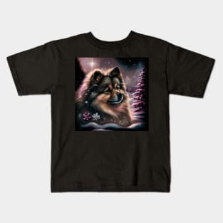 Finnish Lapphund In Winter Magic Kids T-Shirt